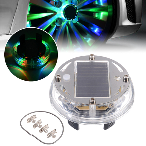 High Qrade 4 Modes 12 LED RGB Car Auto Solar Energy Flash Wheel Tire Rim Light for Auto Car Decoration Colorful Atmosphere Lamp ► Photo 1/6