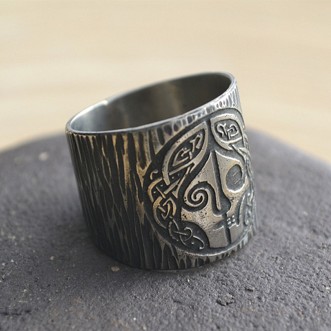 Norse Mythology Goddes Hel Ring Viking Hela Runes 316L Stainless Steel Rings Band Celtics Amulet Pagan Womem Men Jewelry ► Photo 1/4