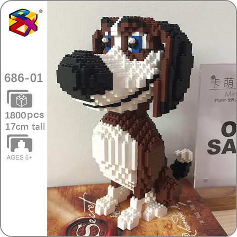 Diamond Block Building Dog, Diamond Blocks Bricks, Diamond Brick Dog