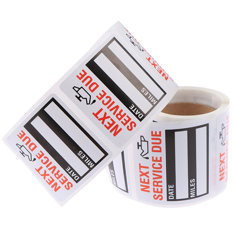 100pcs/roll Oil Change Maintenance Service Reminder Stickers Window Sticker Adhesive Labels Car Sticker 