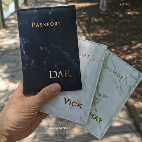 Customize Name Passport Cover Travel Wallet Mr/Mrs Covers for Passports Travel Document Organizer Black Passport Holder Case ► Photo 1/6