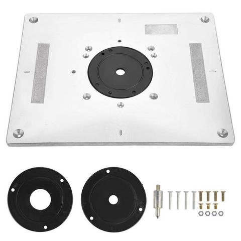 300mm x 235mm x 9.5mm DIY Aluminum Alloy Router Table Insert Plate with Rings Screws for Woodworking ► Photo 1/5