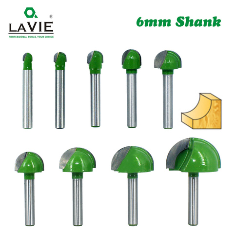 LA VIE 5pcs or 4pcs 6mm Shank Ball Nose Router Bits Set End Mill Round Cove Box Solid Carbide CNC Radius Core Milling Bit MC0602 ► Photo 1/6