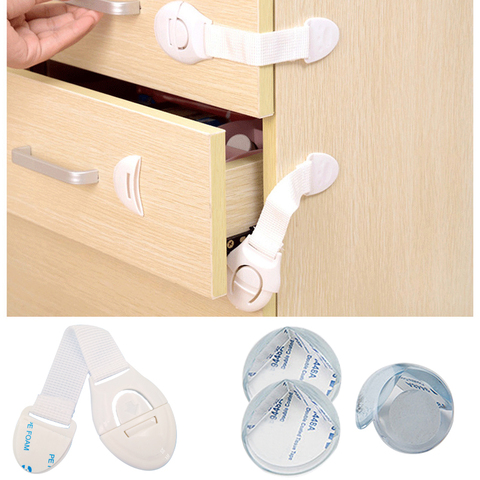 2/10pcs/Lot Drawer Door Cabinet Cupboard Toilet Safety Locks Baby Kids Safety Care Plastic Locks Straps Infant Baby Protection ► Photo 1/6