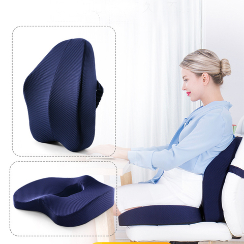 Orthopedic Memory Foam Seat Cushion Coccyx Office Chair Cushion High Support Waist Back Coussin For Car Seat Pain Relief ► Photo 1/6