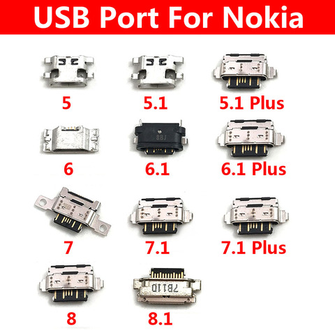 2Pcs/Lot, Micro USB Jack Charging Socket Charger Port Plug Dock Connector For Nokia 2 3 5 6 7 8 3.1 5.1 6.1 7.1 Plus X5 X6 ► Photo 1/3