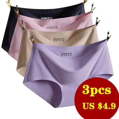 3PCS/Set Cotton women's panties elastic soft large size Ladies underwear Breathable sexy High waist briefs ► Photo 1/6