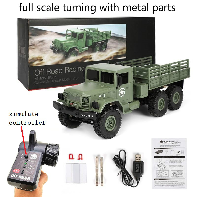 JJRC Q60 1/16 2.4G 6WD Off-Road Military Truck Crawler RC Car Rtr Toy USA Seller