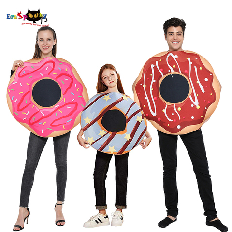 Eraspooky Sweet Donut Cosplay Funny Food Halloween Costume For Adult Women Christmas Doughnut Fancy Dress Kids Family Outfits ► Photo 1/6