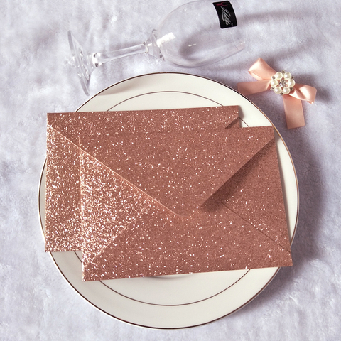 A7 Pink Gold Envelope for Wedding, 195x135mm Foil Bordered Pearl Invitation Envelope Burgundy White Vintage Envelopes ► Photo 1/6