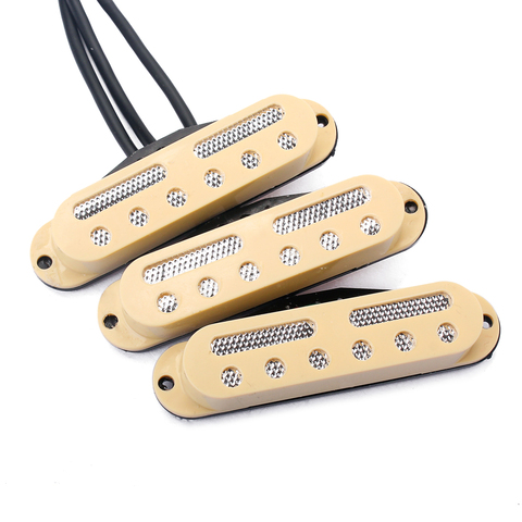 3pieces SSS Guitar Single Coil Humbucker Pickup W/ Screws Spring Beige Cover ► Photo 1/6