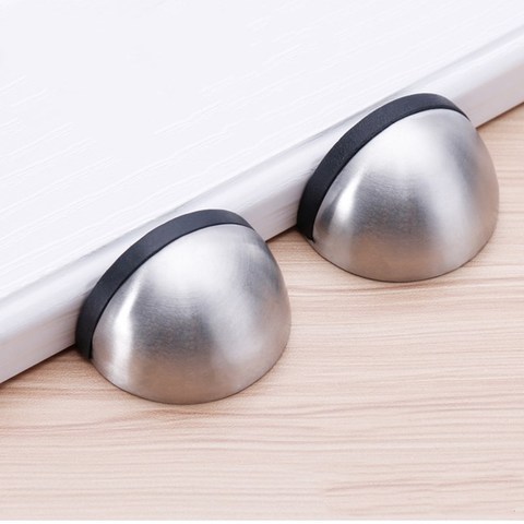 Stainless Steel Rubber Magnetic Door Stopper Non Punching Sticker Hidden Door Holders Floor Mounted Nail-free Door Stops ► Photo 1/6