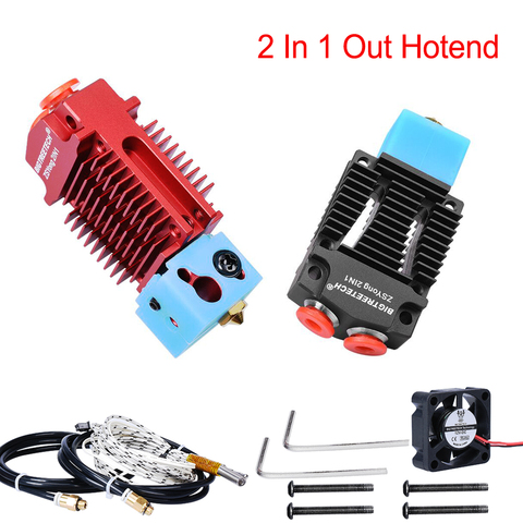 2 IN 1 Out Hotend J-head Extruder 3D Printer Parts Bowden Extruder Multi-Color 12V/24V 1.75MM Filament Cooling Fan VS V6 Hotend ► Photo 1/6