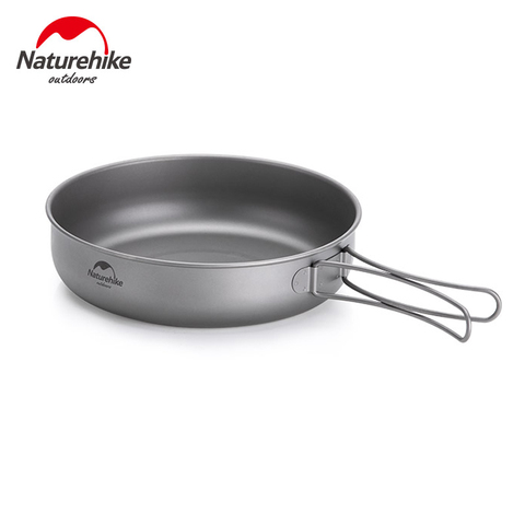 Naturehike Outdoor Ultra-light Camping Picnic Cookware Titanium Frying pan with Foldable Handle Cooking Tableware Kitchenware ► Photo 1/6