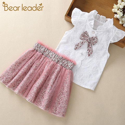 Bear Leader Girls Clothing Sets New Summer Sleeveless T-shirt+Print Bow Skirt 2Pcs for Kids Clothing Sets Baby Clothes Outfits ► Photo 1/6