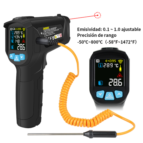 MESTEK Digital Pyrometer Thermometers Non Contact Laser Thermometer Temperature Gun infrared thermometer termometro infrarojo ► Photo 1/6