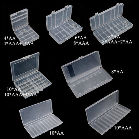 4/6/8/10 Grid AA AAA Plastic Battery Holder Case Organizer Container Batteries Storage Box Holder Hard Case Cover Battery Holder ► Photo 1/6