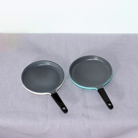 1/12 1/6 Dollhouse Miniature Accessories Mini Alloy Frying Pan Model Simulation Saucepan Toys for Doll House Decoration ► Photo 1/6