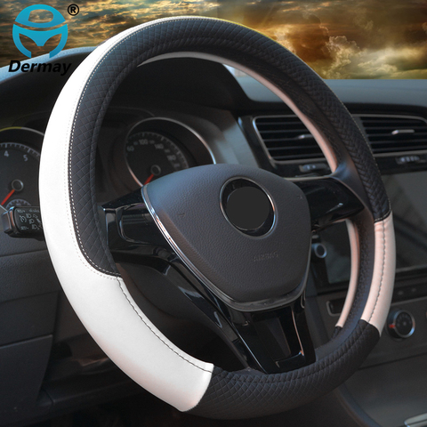 9 Color Sport Auto Steering Wheel Covers Anti-Slip Leather Car Steering-wheel Cover Car-styling Anti-catch Holder Protor ► Photo 1/6