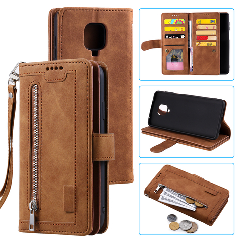 Leather Wallet Case For Xiaomi Redmi Note 9S 9 Pro Max Zipper Card Slot Luxury Purse Case Cover For Redmi Note9S Note9 Pro Max ► Photo 1/6