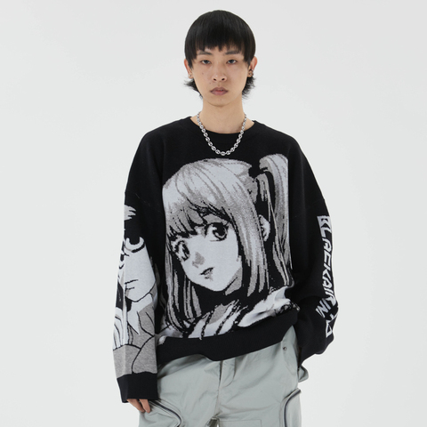 Long Sleeve Japan Style Kawaii Cute Cartoon Hiphop Oversized Streetwear Men Sweaters Winter Clothes Mens 2022 Pullover Top ► Photo 1/6