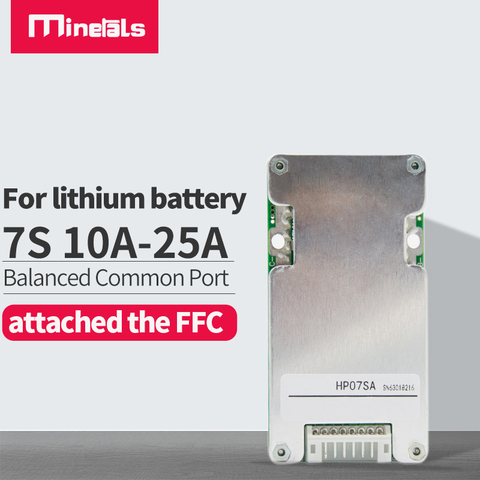 7s BMS PCM with balance 10a 15a 20a 25a 18650 li-ion lithium battery BMS Charge and discharge protection Common port BMS ► Photo 1/6