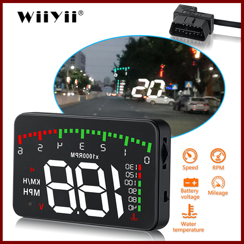 GEYIREN A900 Car HUD OBD RPM Meter Head-Up Display Overspeed Warning System Car Accessories Water Temperature Alarm ► Photo 1/6