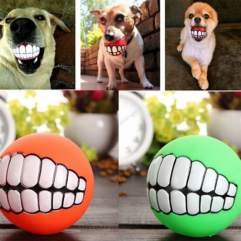 Pet Dog Ball Teeth Funny Trick Toy Silicone Toy for dogs Chew Squeaker Squeaky Dog Sound toys Pet puppy Toys interactive cat toy ► Photo 1/6
