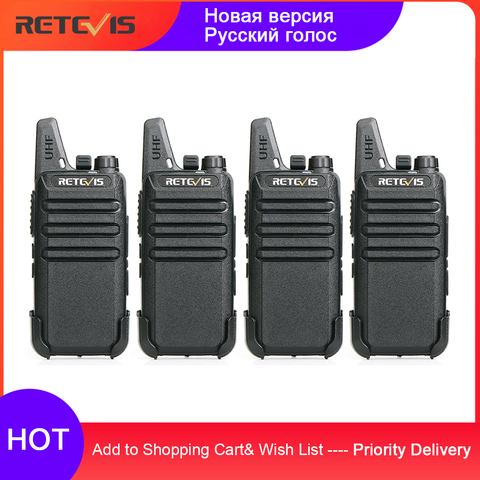 RETEVIS RT22 RT622 Rechargeable Walkie Talkie 4pcs PMR Radio PMR446 VOX Two Way Radio Portable Walkie-talkies Hotel Restaurant ► Photo 1/6