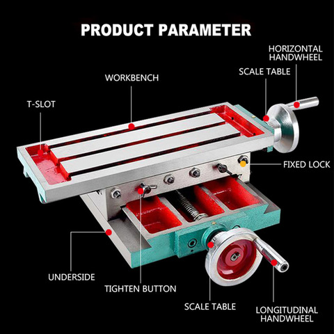 Cross table milling machine sliding table multi-function bench dril cross pliers drilling and milling machine  flat-nose pliers ► Photo 1/6