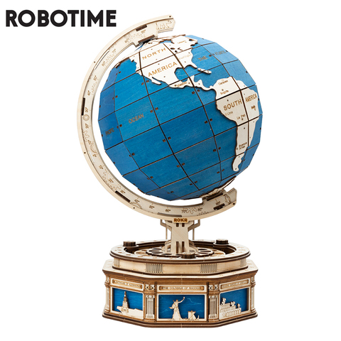 Robotime 567pcs Oversized DIY Rotatable 3D Globe Wooden Puzzle Game Assembly Toy Gift for Children Teens Adult ST002 ► Photo 1/5