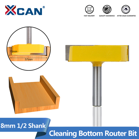 XCAN Cleaning Bottom Router Bit 8mm 1/2 Shank Surface Planing Router Bits Wood Milling Cutter Tungsten Router Bit ► Photo 1/6