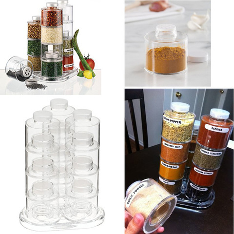 12 Spice Jar Spice Tower Carousel Spin Carousel Design Herb Spices Seasoning ► Photo 1/4