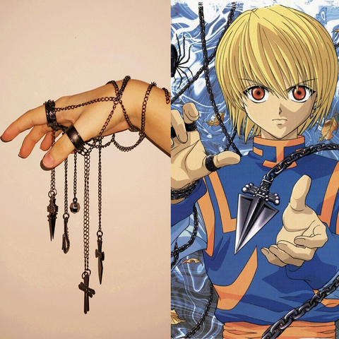 Cartoon Hunter X Hunter Rings Kurapika Cosplay Costume Prop Metal Ring Accessories Alloy Pendant Chain Figerrings for Anime Fans ► Photo 1/6