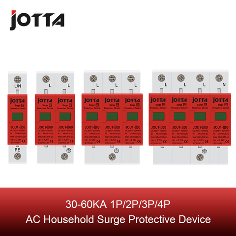 SPD 1P/1P+N/3P/3P+N 30KA~60KA B Type ~385VAC House Surge Protector Protective Low-Voltage Arrester Device ► Photo 1/4