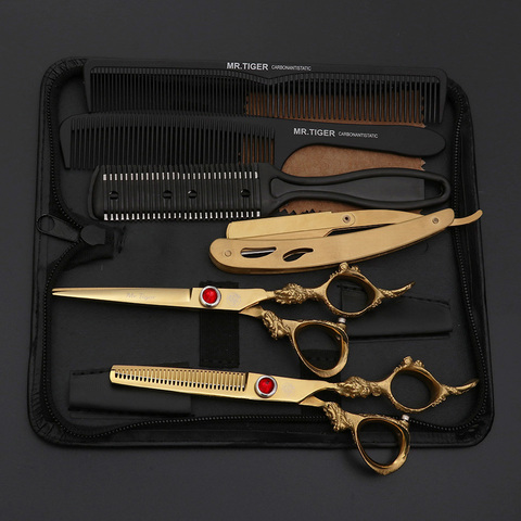 Sharp Blade Hair Scissors Professional Barber Scissors Hairdressing Shears Salon Cutting Scissor With Razor Set Makas 5.5 6.0 ► Photo 1/5