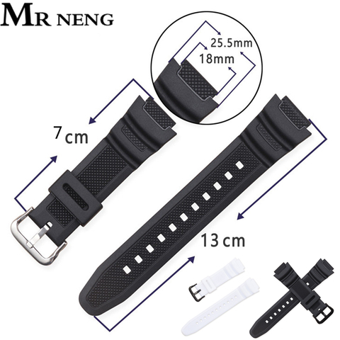 New Silicone Strap for  CASIO AE-1000w AQ-S810W SGW-400H / SGW-300H Rubber Watchband Pin Buckle Strap Watch Wrist Bracelet Black ► Photo 1/6