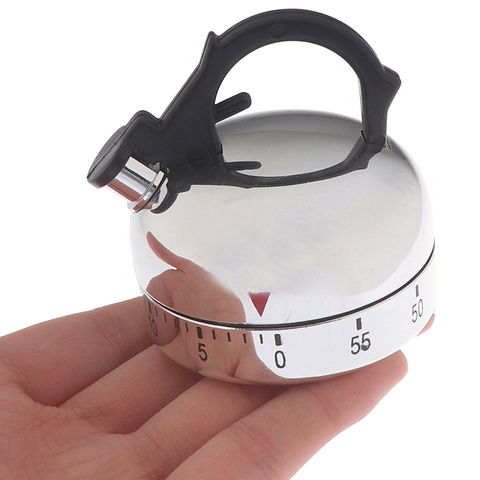 60 Minute Kitchen Timer Alarm Mechanical Teapot Shaped Timer Clock Counting Tools ► Photo 1/6
