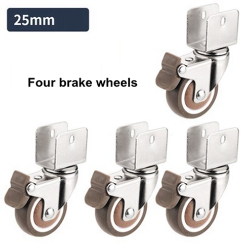 4 PCS Baby Crib Caster Rubber Wheel Carts Crib Wheel Replacement Furniture Universal Casters with Brake Table Rollers 2 inch ► Photo 1/6