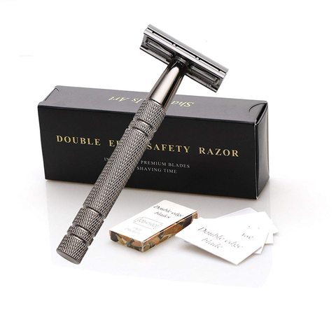 Double Edge Safety Razor With 10 Shaving Blades,Premium Wet Shaving Classic Metal Manual Shavers Fits All Standard Razor Blades ► Photo 1/6