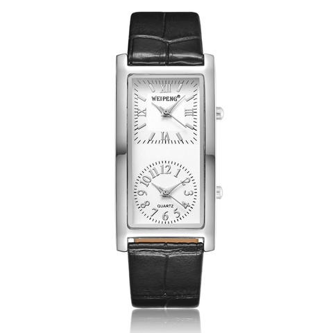 Ladies Minimalist Watch 2 Double Dial Time Zone Womens Fashion Elegant Wristwatch Quartz Clock Leather Strap Relogio Feminino ► Photo 1/6