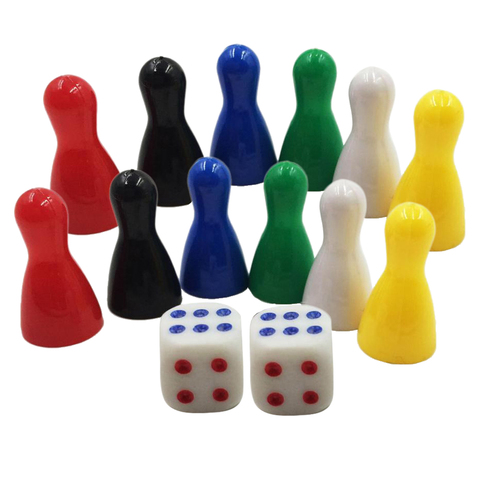 12Pc Plastic Game Pieces Dice for Children Kids Intelligent Development Toys ► Photo 1/1