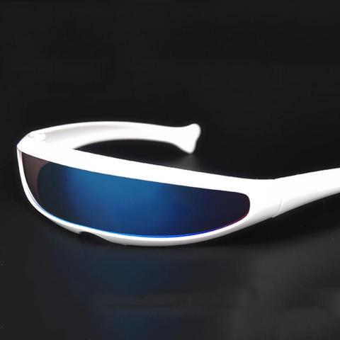 Futuristic Narrow Cyclops Visor Sunglasses Laser Eyeglasses UV400 Personality Mirrored Lens Costume Eyewear Glasses ► Photo 1/6