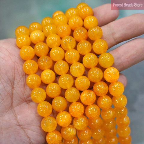 Yellow Jasper Jade Natural Stone Round Beads for Jewelry Making 15