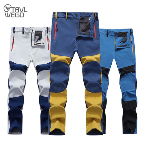 TRVLWEGO Hunting Climbing Camping Hiking Trekking Pants Softshell Autumn Winter Waterproof  Warmth Radiation Protection Men ► Photo 1/6