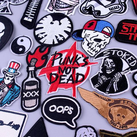 DIY Rock Band Clothing Stickers Punk Iron On Patches For Jackets Hippie  Patch Embroidered Patches On