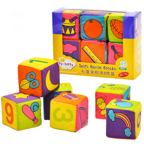 Baby Mobile Magic Cube Baby Toy Plush Block Clutch Rattle Toy Development Newborns Educational Toys Baby Toys 0 12 Months ► Photo 1/6