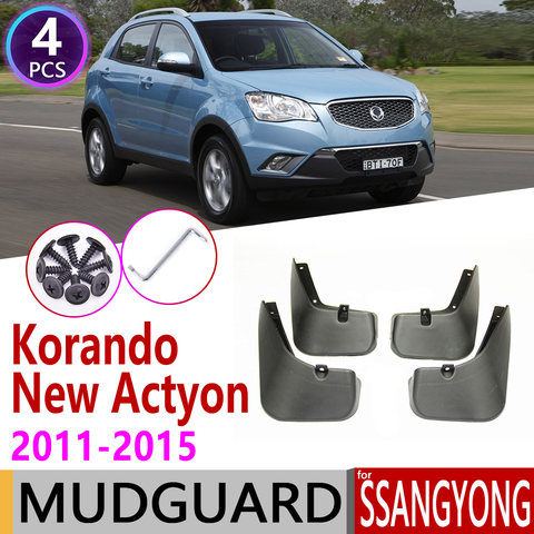 for SsangYong Korando New Actyon C200 2011~2015 Car Mudflaps Fender Mud Guard Splash Flaps Mudguards Accessories 2012 2013 2014 ► Photo 1/6