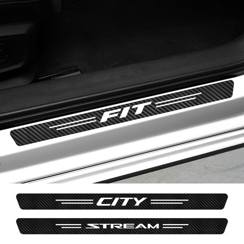 4PCS Car Door Sill Sticker For Honda AMAZE BRIO BR-V CITY CROSSTOUR FIT PASSPORT Ridgeline STEPWGN STREAM WR-V Auto Accessories ► Photo 1/6