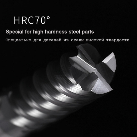 HRC 70 CNC Carbide End Mills Tungsten Ball Nose Milling Cutter Tools 2 4 Flute Deg R0.5  Router Bit 4 6 8 10mmShank Metal Router ► Photo 1/6